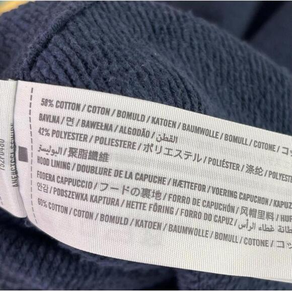 Abercrombie & Fitch Hoodie Womens M 1/4 Zip Fleece Blue Pullover Crop - Picture 2 of 8